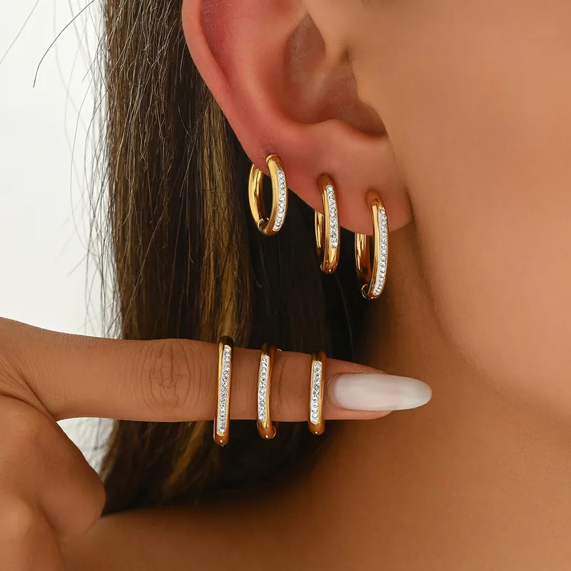 Three Hoop Earrings Set